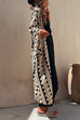 Bell Sleeve Open Front Geometric Printed Cardigan