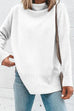 Meridress Janice Turtleneck Side Split Long Sleeve Top