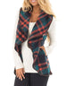 Meridress Sleeveless Hem Jacket Pockets Plaid Vest