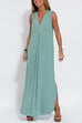 Meridress Sleeveless V Neck Side Split Maxi Dress