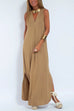 Meridress Sleeveless V Neck Side Split Maxi Dress