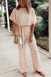 Meridress Solid Flare Sleeve Tie Knot Jumpsuit