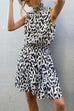 Meridress Leopard Sleeveless Elastic Waist Dress