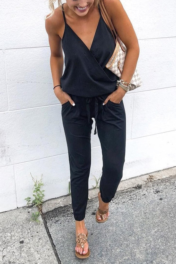 Meridress Cross V Neck Jumpsuits